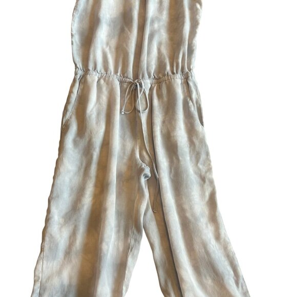 Cloth & Stone Anthropologie Blue Tie Dye Jumpsuit High Neck Sleeveless Small - Picture 3 of 10